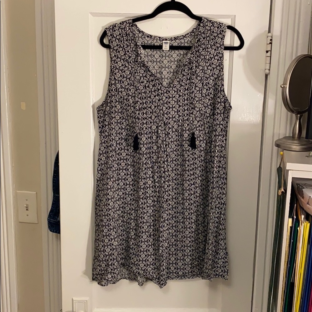 Black patterned Boho sleeveless fit & flare